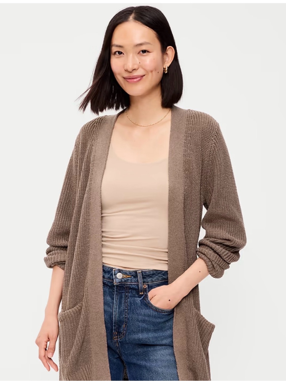Old Navy Open-Front Cardigan in Brown - Large